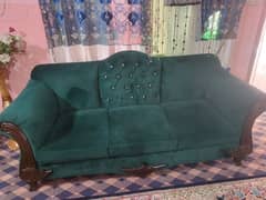 5 seater sofa set (green velvet)