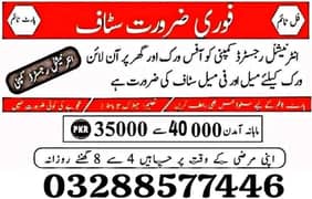Male and Female staff required for online work full time-part time