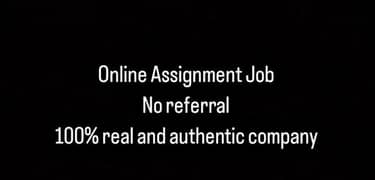 Online Assignment Job Available