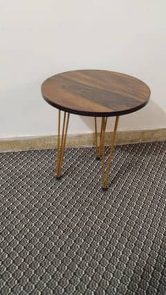 Small Side Table with Wooden Top