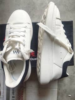 shoes (white + brown + black sneakers)