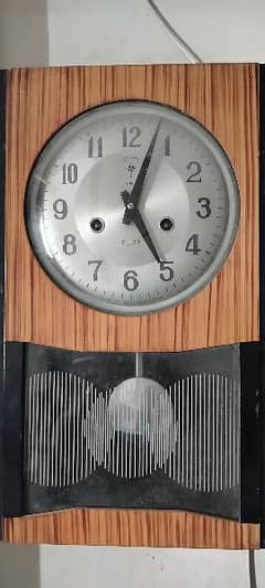 Antique Polris Wooden Brass Pendulum wall clock Vintage 15 days