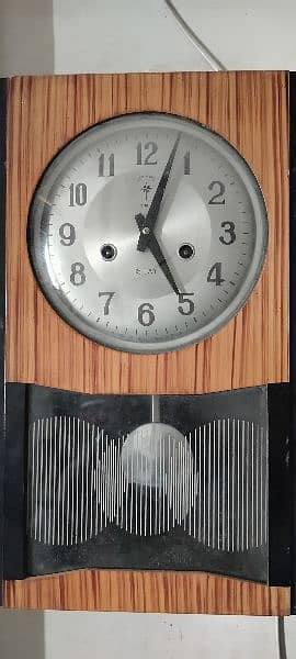 Antique Polris Wooden Brass Pendulum wall clock Vintage 15 days 0