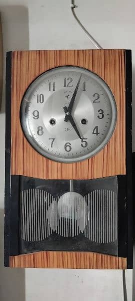 Antique Polris Wooden Brass Pendulum wall clock Vintage 15 days 1