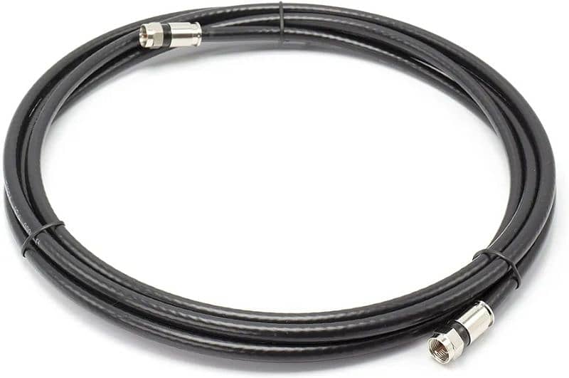 35' Feet, Black RG6 Coaxial Cable with Weather Proof Connectors 0