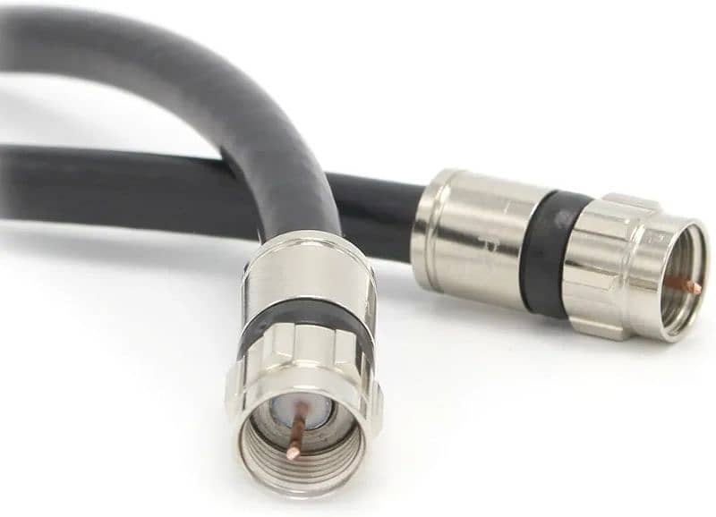 35' Feet, Black RG6 Coaxial Cable with Weather Proof Connectors 1