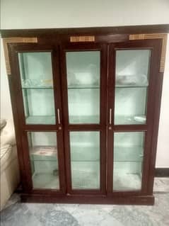 wooden and glass showcase