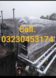 Heat insulation and water proofing water tank cleaning and leakage