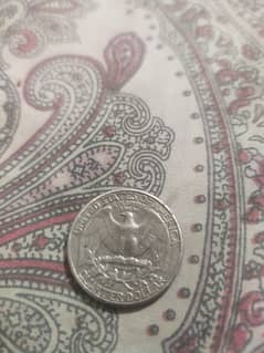 Antique Quarter dollar coin. .