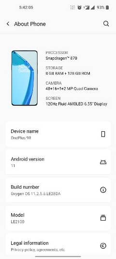 OnePlus 9R 5G 8/128 GB 0