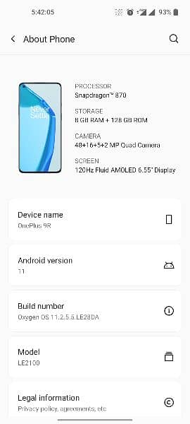 OnePlus 9R 5G 8/128 GB 0