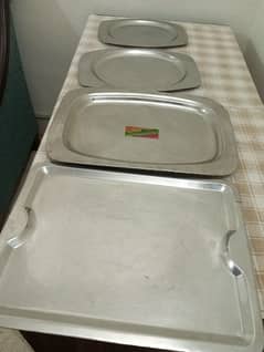 Steel tray set, Paraat, Steel platter,bartan,less used, import quality