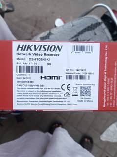 Hikvision DS-7608NI-K1 (8 Channels DVR )Brand New