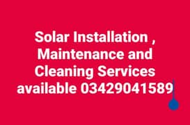 Solar Installation Maintenance and Cleaning Services