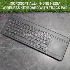 Microsoft All in One Media Wireless Keyboard With Trackpad Mousepad Tv