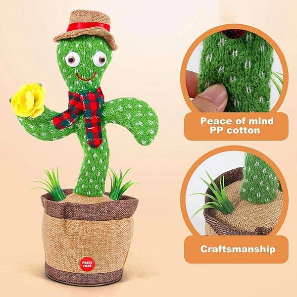 Cute Dancing and Talking Cactus Toy 2