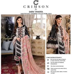 3 pic women's unstitched Lawn embroidered