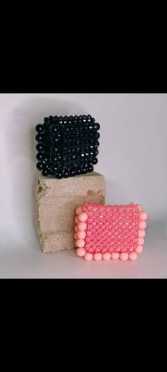 plastic pearl beads hand bag