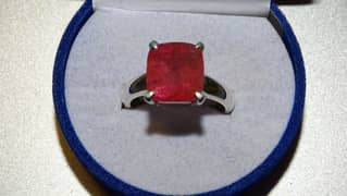 Natural Rubellite Women's 925 Silver Ring