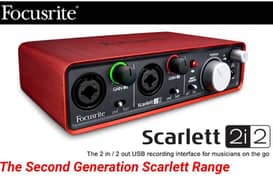 Focusrite Scarlett 2i2 2nd generation 9.5/10 conditions available