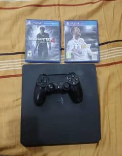 Used ps4 slim with 2 controller and 2 games