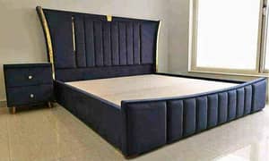 Modern new age bed set king size with 2 side tables and dressing table