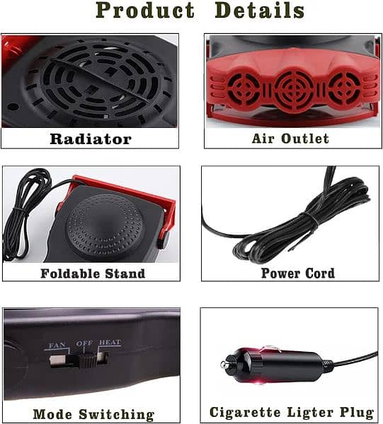 HEIZLUFTER 12V CAR HEATER AND WINDOW DEFROSTER 3