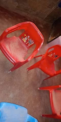 wooden School chairs plastic wali bh hen