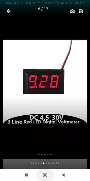 Car Digital Voltmeter DC 4.5V to 30V Digital Voltmeter Voltage Pane 17