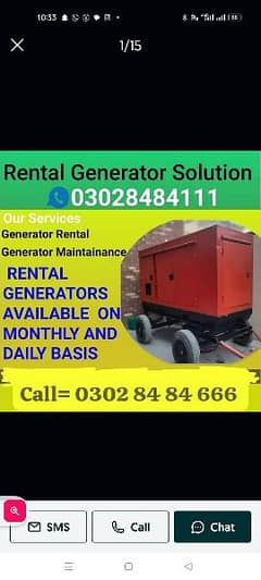 Rent Generator/ Rental Generator/ Generator /Generator Reapair
