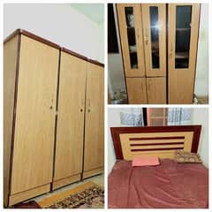 DOUBLE BED, CUPBOARD, AND DIVIDER