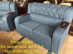 Six Seater Sofa Sets 1-2-3 with 10 years warranty