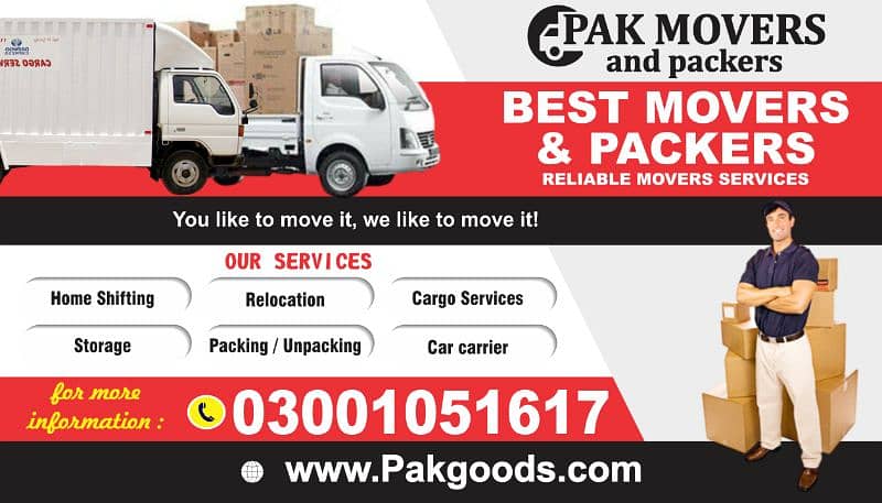 movers and Packers/ House shifting and cargo transport 0