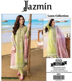 3 Pics Women's Unstitched Lawn Embroidered Suit