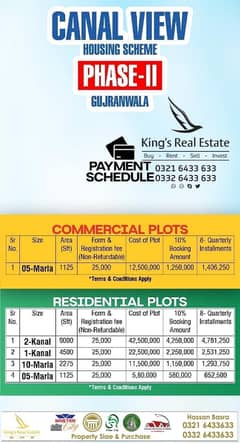 5 Marla Plot File In Stunning Canal View Housing Scheme Is Available For sale