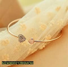 stylish double hand love bangle bracelet