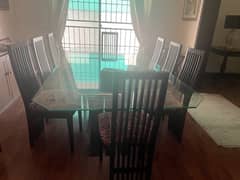 Dinning Table with 8 chairs & console