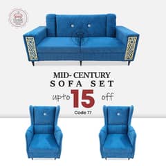 sofa set - Wooden sofa set - velvet sofa - Five seater sofa  7 Seater