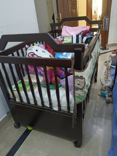 Baby wooden Cart along with mattress. Condition 10/10