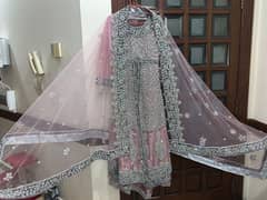 Bridal Dress Maxi Pink Silver Rs:41K (Stiched) 0342 5579659