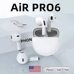 High Bass Air Pro 6 TWS Wireless Bluetooth buds Airports Headset earb
