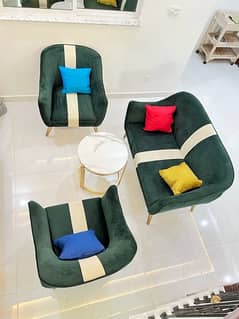 green four seater sofa (2+1+1)