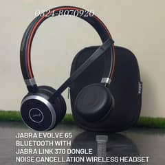 Jabra Evolve 65 MS Bluetooth Wireless Headset , Link 370 USB Receiver