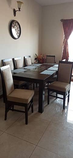 8 seat single home use Dining Table with chairs, very good condition