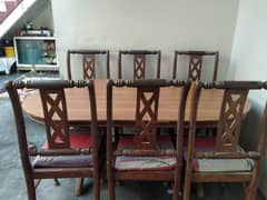 Wooden table and chairs  dine in table 6 chair