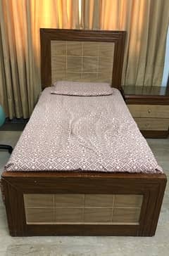 Wooden Single Bed with matress