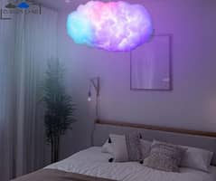 RGB cotton cloud night lamp control with remote , 13x8 inches