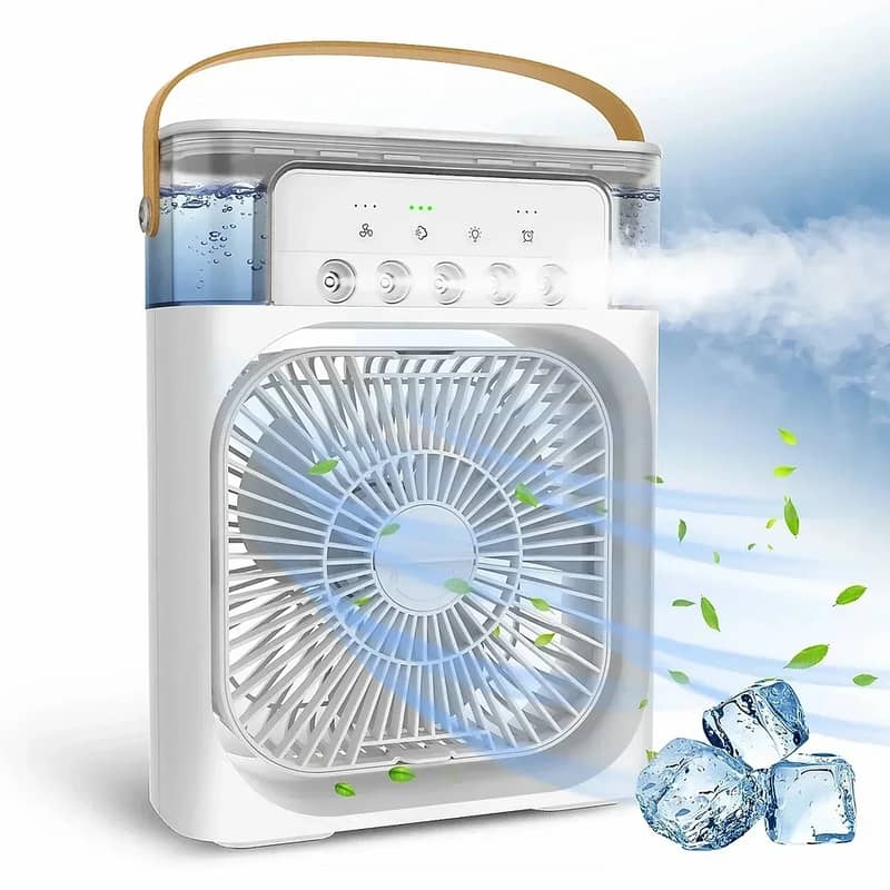 Portable USB Electric Fan, LED Night Light, Air Humidifier for Home. 0