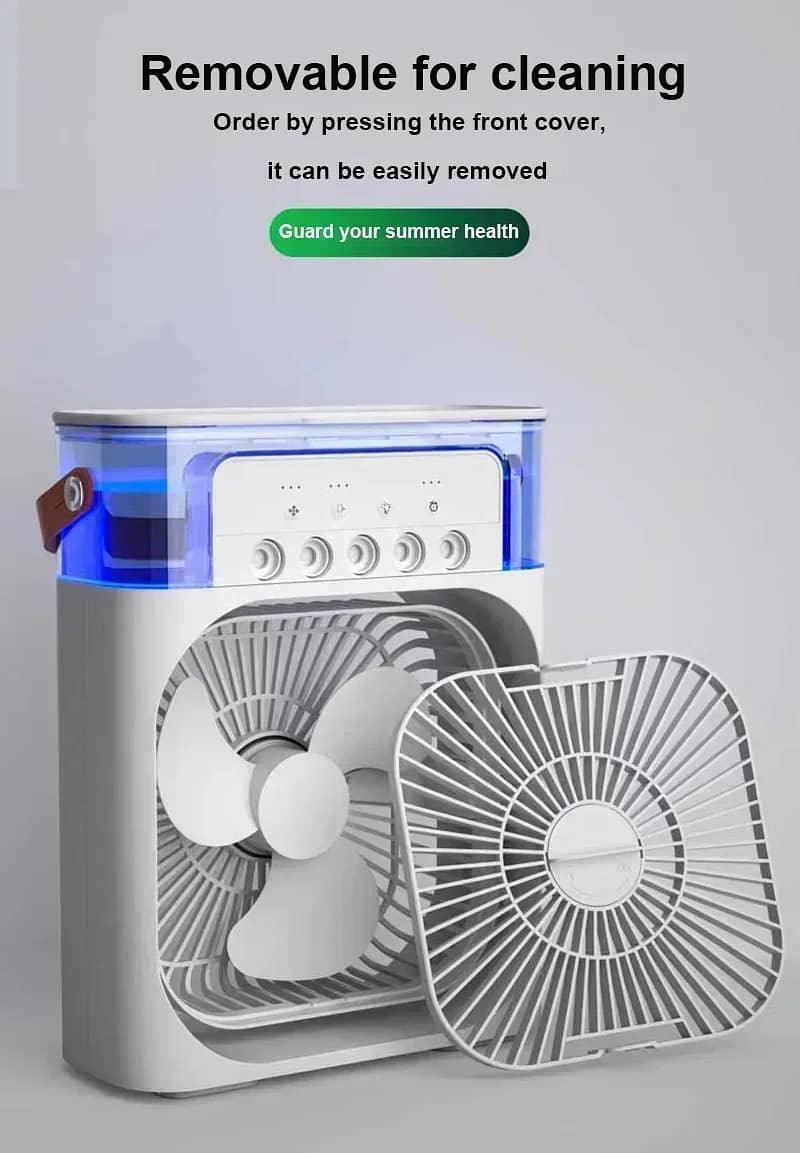 Portable USB Electric Fan, LED Night Light, Air Humidifier for Home. 6