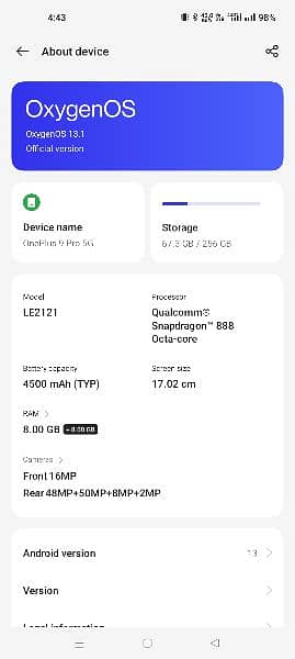 oneplus 9 pro  16\256GB Dual pysical Approved 10 by 10 condition 1
